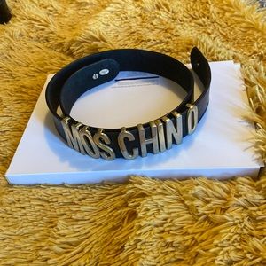Moschino Vintage Gold tone black belt
